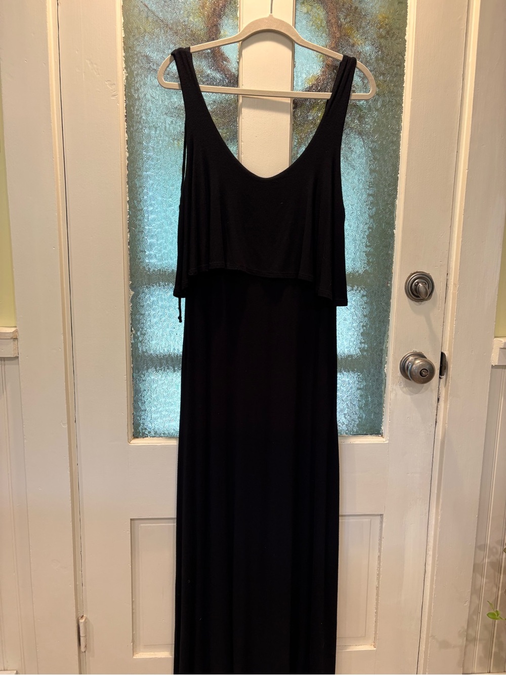 Rolla Coster L Black Scoop Neck Layered Maxi Dress Sleeveless - Women